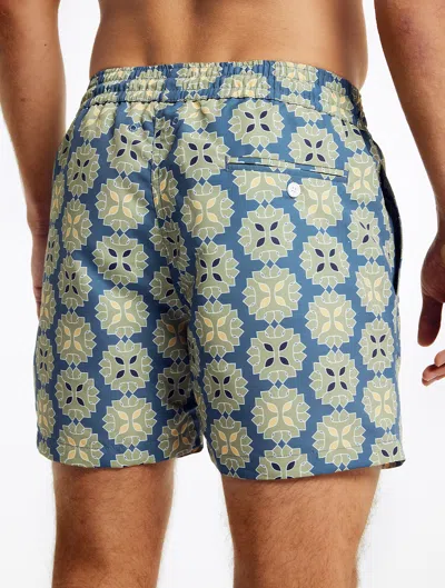 Frescobol Carioca Medalhao Sport Swim Shorts In Summer Night & Jungle Green