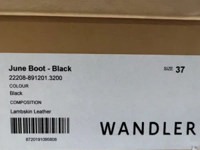 Pre-owned Wandler $880  Women's Black June High Heel Leather Bootie Boot Shoes Size 37