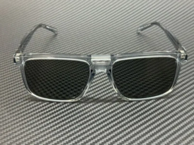 Pre-owned Prada Pr A22s 19t175 Transparent Azure Grey Men's 56 Mm Sunglasses
