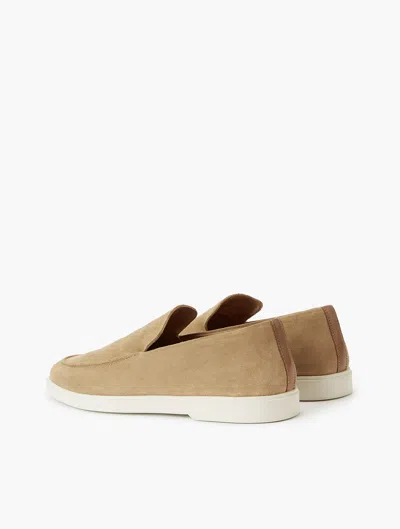 Shop Frescobol Carioca Miguel Suede Loafers In Desert