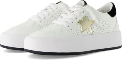 Pre-owned Vintage Havana Womens Ream Metallic Platform Sneakers Shoes Casual - White In White/gold Multi
