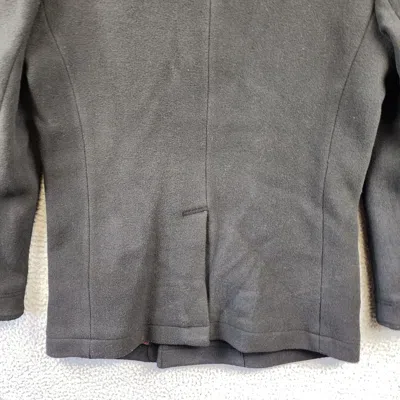 Pre-owned John Varvatos Carlos Vintage I Wool Peacoat Men's 52 It / Xl Black Collared L/s