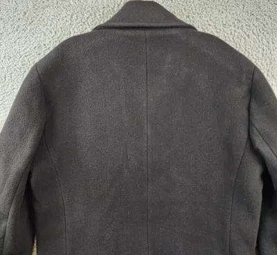 Pre-owned John Varvatos Carlos Vintage I Wool Peacoat Men's 52 It / Xl Black Collared L/s