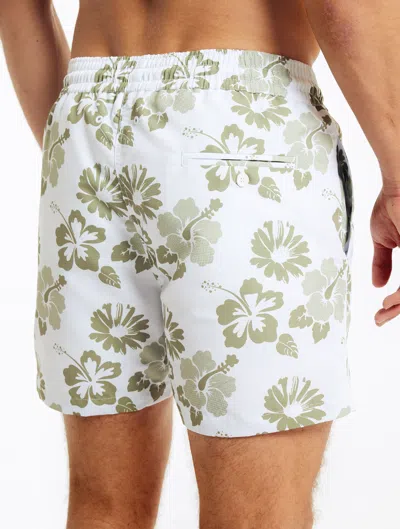 Shop Frescobol Carioca Petala Sport Swim Shorts In White & Jungle Green