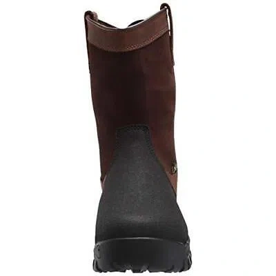 Pre-owned Carhartt Men's 11" Rugged Flex® Wellington Composite Toe Met Guard Waterproof In Brn/blk