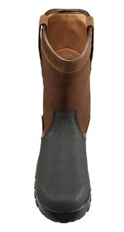 Pre-owned Carhartt Men's 11" Rugged Flex® Wellington Composite Toe Met Guard Waterproof In Brn/blk