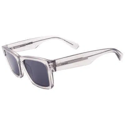 Pre-owned Prada Blue Rectangular Men's Sunglasses Pr 25zs U430a9 56 Pr 25zs U430a9 56