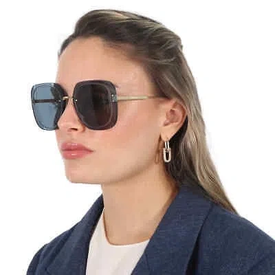 Pre-owned Dior Ultra Blue Square Ladies Sunglasses Cd40031u 10v 65 Cd40031u 10v 65