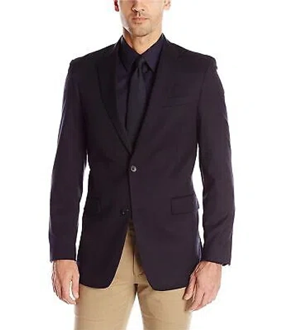 Pre-owned Tommy Hilfiger Mens Trim Fit Two Button Blazer Jacket, Blue, 40 Long