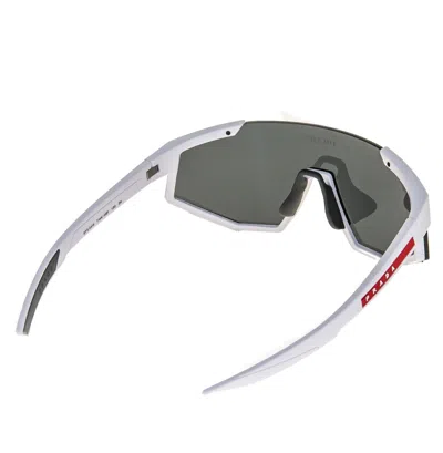 Pre-owned Prada 04w Linea Rossa Impavid Sport Sunglasses White Pilot Wrap Unisex Ps04ws In Gray