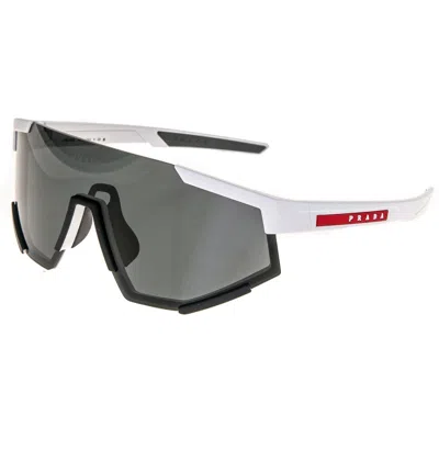 Pre-owned Prada 04w Linea Rossa Impavid Sport Sunglasses White Pilot Wrap Unisex Ps04ws In Gray