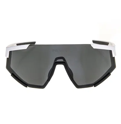 Pre-owned Prada 04w Linea Rossa Impavid Sport Sunglasses White Pilot Wrap Unisex Ps04ws In Gray