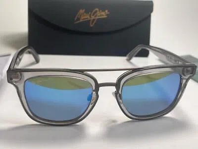 Pre-owned Maui Jim Relaxation Mode Trans Dove Gray/blue Glass Polarized Sunglasses 844-27g