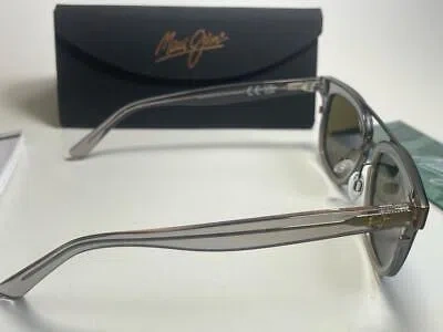 Pre-owned Maui Jim Relaxation Mode Trans Dove Gray/blue Glass Polarized Sunglasses 844-27g