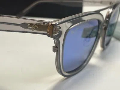 Pre-owned Maui Jim Relaxation Mode Trans Dove Gray/blue Glass Polarized Sunglasses 844-27g