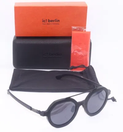 Pre-owned Ic! Berlin Ic Berlin Model Edison Ecoblack Gunmetal Authentic Frames Sunglasses 47-23 In Gray