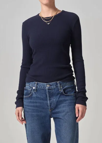 Citizen Of Humanity Bina Crewneck Top In Navy In Blue