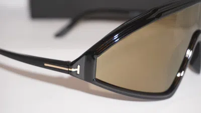 Pre-owned Tom Ford Sunglasses Ski Shield Black Bronze Mirror Ft1121/s 01g 00 00 120 In Brown