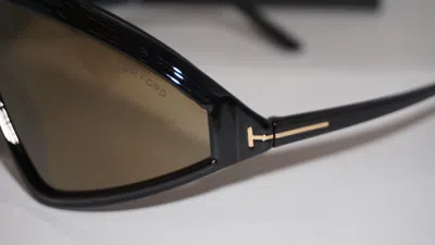 Pre-owned Tom Ford Sunglasses Ski Shield Black Bronze Mirror Ft1121/s 01g 00 00 120 In Brown