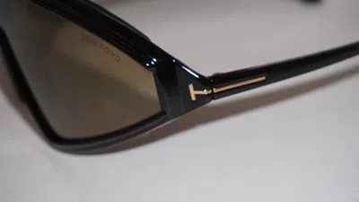 Pre-owned Tom Ford Sunglasses Ski Shield Black Bronze Mirror Ft1121/s 01g 00 00 120 In Brown