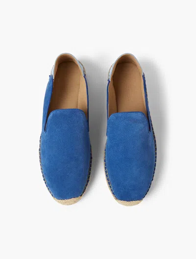 Frescobol Carioca Veluso Collapsible-heel Leather-trimmed Suede Espadrilles In Chateau Blue