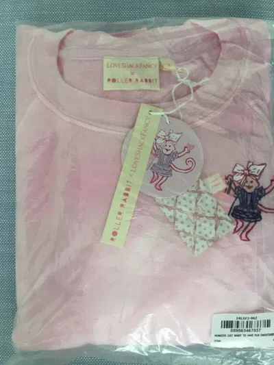 Pre-owned Roller Rabbit X Loveshackfancy Monkeys Just Want To Have Fun Sweatshirt S . In Pink