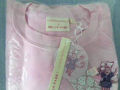 Pre-owned Roller Rabbit X Loveshackfancy Monkeys Just Want To Have Fun Sweatshirt S . In Pink