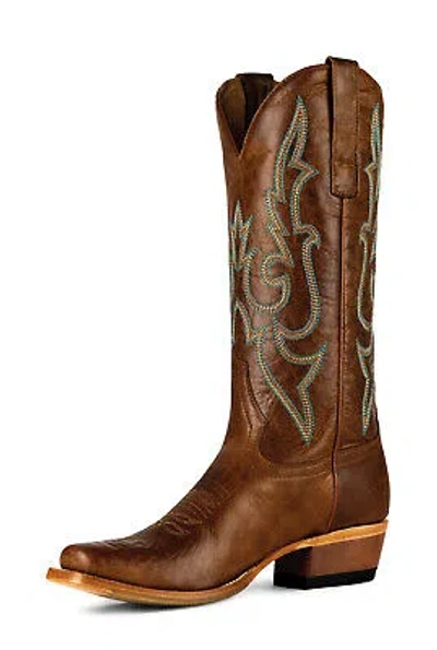 Pre-owned Macie Bean Womens Nice Lady Toast Vaquero Leather Cowboy Boots