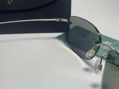 Pre-owned Maui Jim Ohai Polarized Titanium Sunglasses Gm334-17m Matte Silver/maui Green