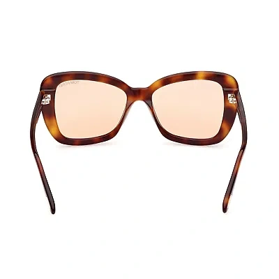 Pre-owned Tom Ford Sunglasses Women Dark Havana Orange Cat Eye Full Rim Ft1008 53e Maeve In Brown