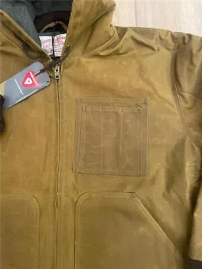 Pre-owned Filson Tin Cloth Foul Weather Hoodie Insulated Dark Tan Mens Waxed Canvas Xl In Brown