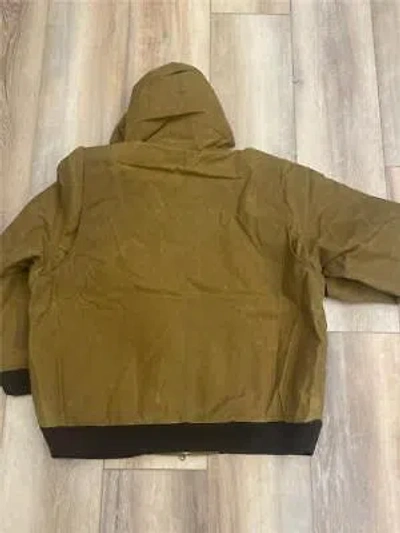 Pre-owned Filson Tin Cloth Foul Weather Hoodie Insulated Dark Tan Mens Waxed Canvas Xl In Brown