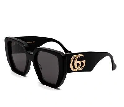 Pre-owned Gucci Gg0956s-003-54 Black Sunglasses In Gray