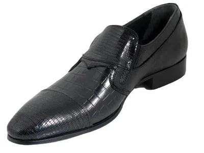 Pre-owned Giovanni Conti Men's Italian Designer  2768, Slip On Dressy Shoes In Black