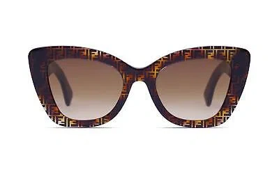 Pre-owned Fendi Sunglasses Ff0327/s 086m2 52mm Brown  Monogram / Brown Lens