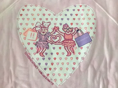 Pre-owned Roller Rabbit X Loveshackfancy Monkeys Just Want To Have Fun Sweatshirt L , In Pink