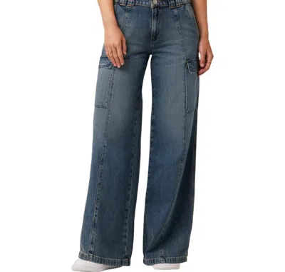 Hudson Mid-rise Utility Wide Leg Cargo In Blue