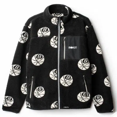 Rokit Men's Misfit Polar Fleece Jacket In Black In Black