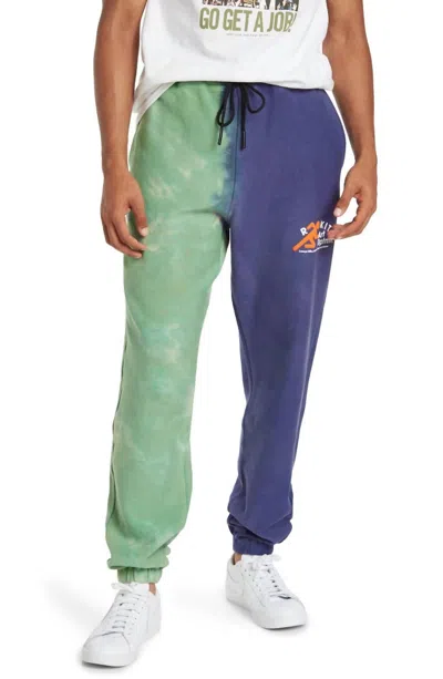 Rokit Men's Clash Sweatpants In Blue/green Tie Dye In Multi