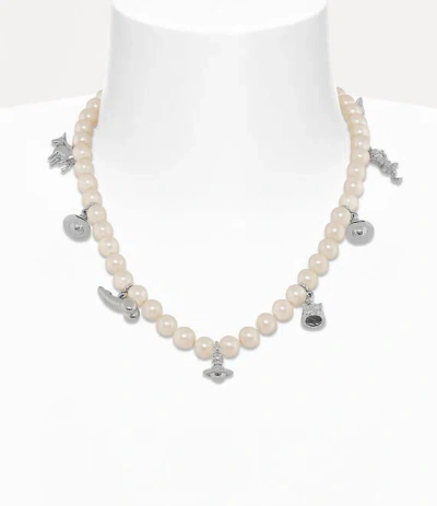 Vivienne Westwood Man. Anglo Pearl Bracelet Silver Swarovski Pearls Men In Silver