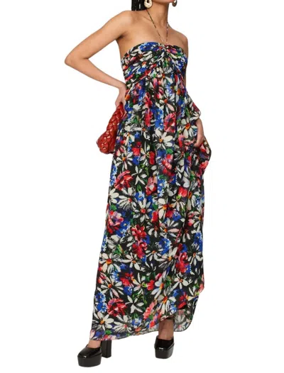Ronny Kobo Avril Dress In Midnight Floral In Multi