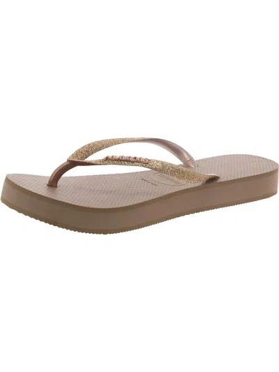 Havaianas Slim Flatform Womens Slip On Slides Flatform Sandals In Multi