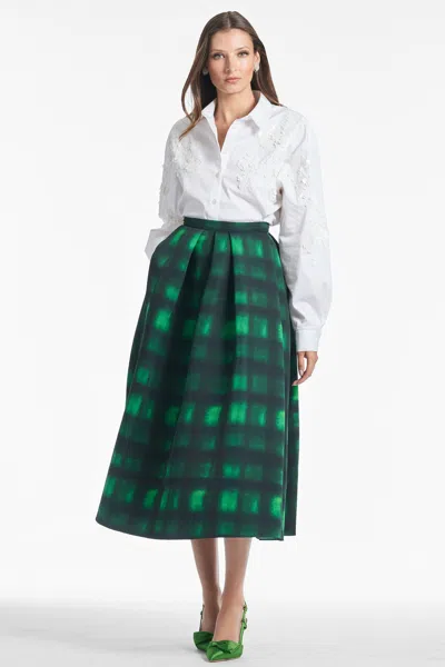 Sachin & Babi Leighton Skirt In Emerald Shibori