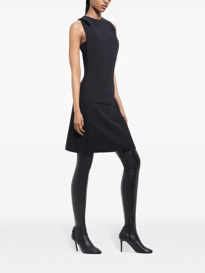 Courrèges Oblique Dress In Black
