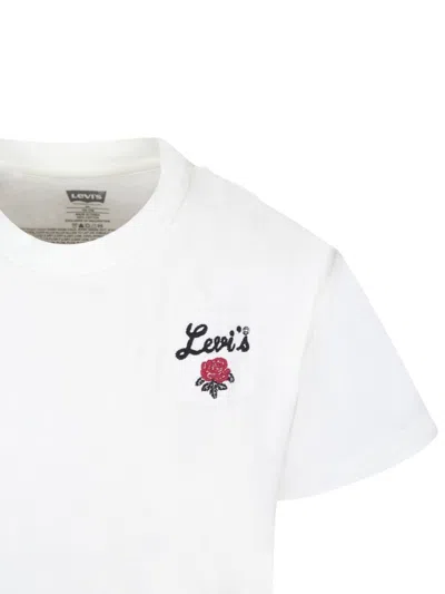 Levi's Ivory T-shirt For Girl With Logo In White