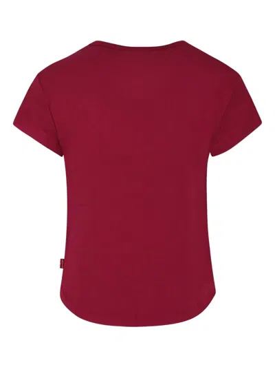 Levi's Bordeaux T-shirt For Girl With Logo In Red