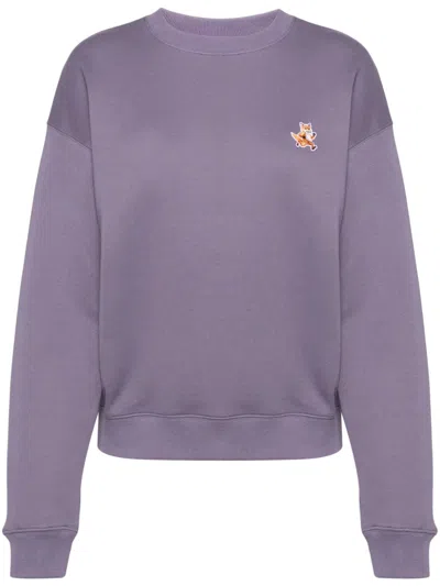 Maison Kitsuné Appliqué Logo Sweatshirt In Purple