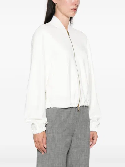 Fabiana Filippi Insert Bomber Jacket Puffer Jackets White In White