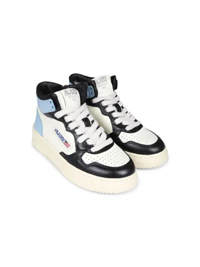 Autry White Sneakers For Boy With Logo In Blue