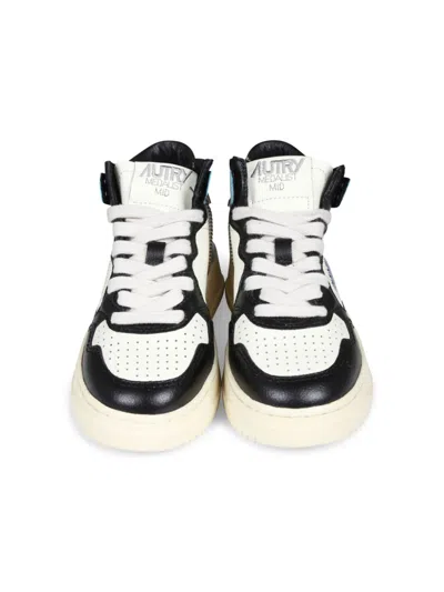 Autry White Sneakers For Boy With Logo In Blue